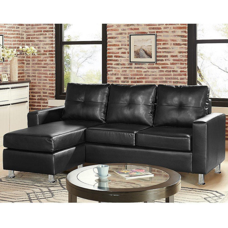Sarantino Corner Sofa Lounge Couch with Chaise - Black - John Cootes