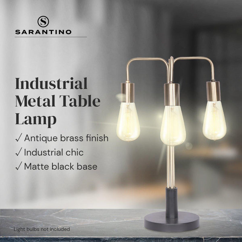 Sarantino Exposed Bulb Industrial Table Lamp - John Cootes