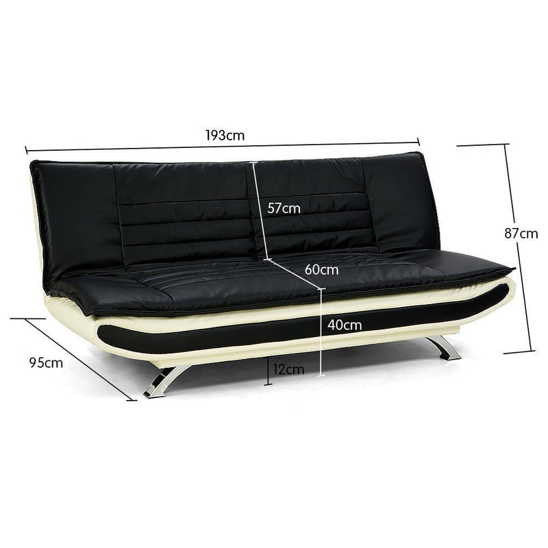 Sarantino Faux Leather Upholstered 3 Seater Sofa - Dual Colour - John Cootes