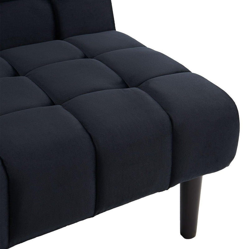 Sarantino Faux Suede Fabric Sofa Bed Furniture Lounge Seat Black - John Cootes