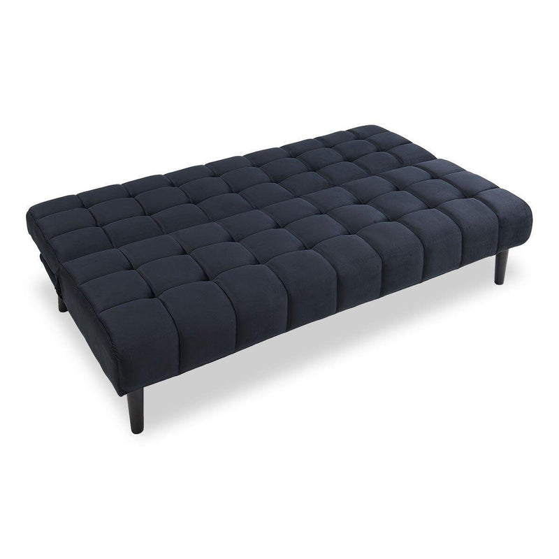 Sarantino Faux Suede Fabric Sofa Bed Furniture Lounge Seat Black - John Cootes