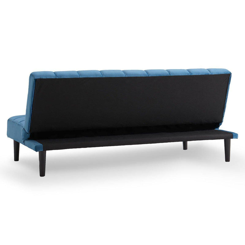 Sarantino Faux Suede Fabric Sofa Bed Furniture Lounge Seat Blue - John Cootes