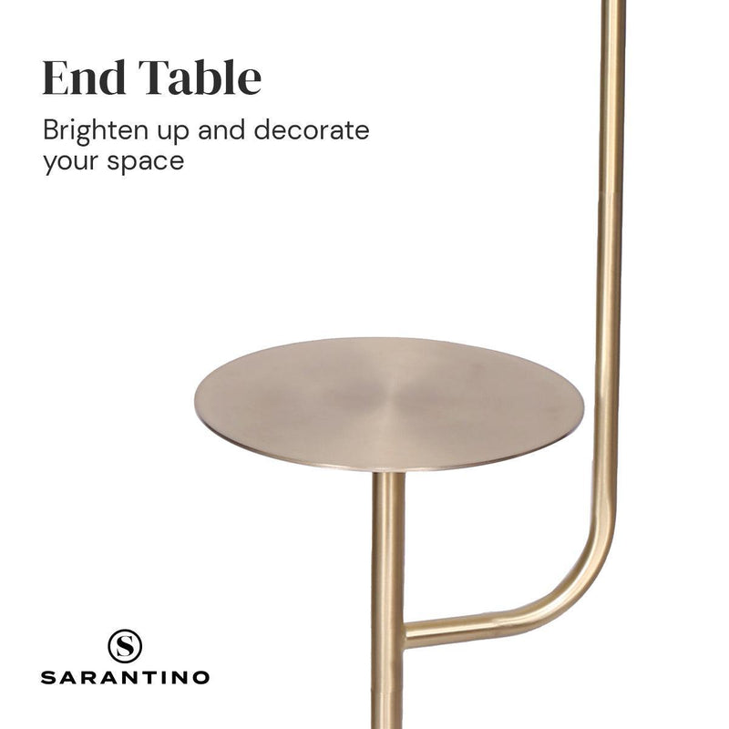 Sarantino Floor Lamp with Metal End Table - John Cootes