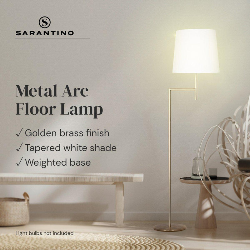 Sarantino Metal Floor Lamp - Antique Brass - John Cootes