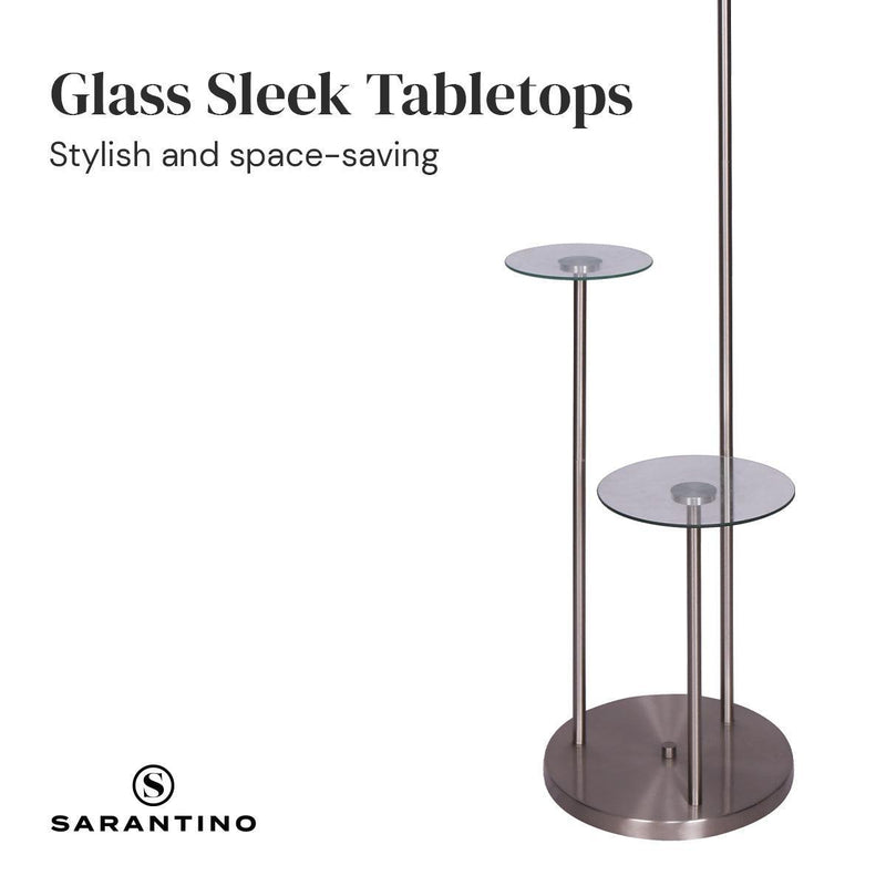 Sarantino Metal Floor Lamp with Glass Shelves - John Cootes