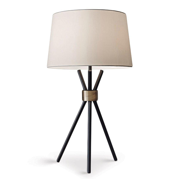 Sarantino Metal Tripod Table Lamp with Antique Brass Accent - John Cootes