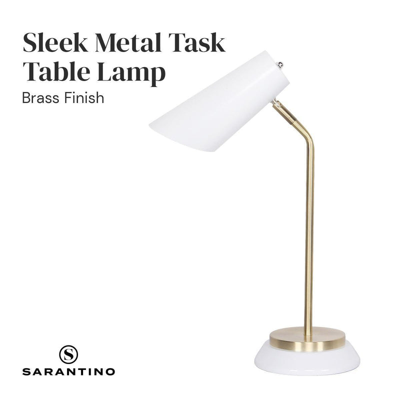 Sarantino White/Brass Table Lamp - John Cootes