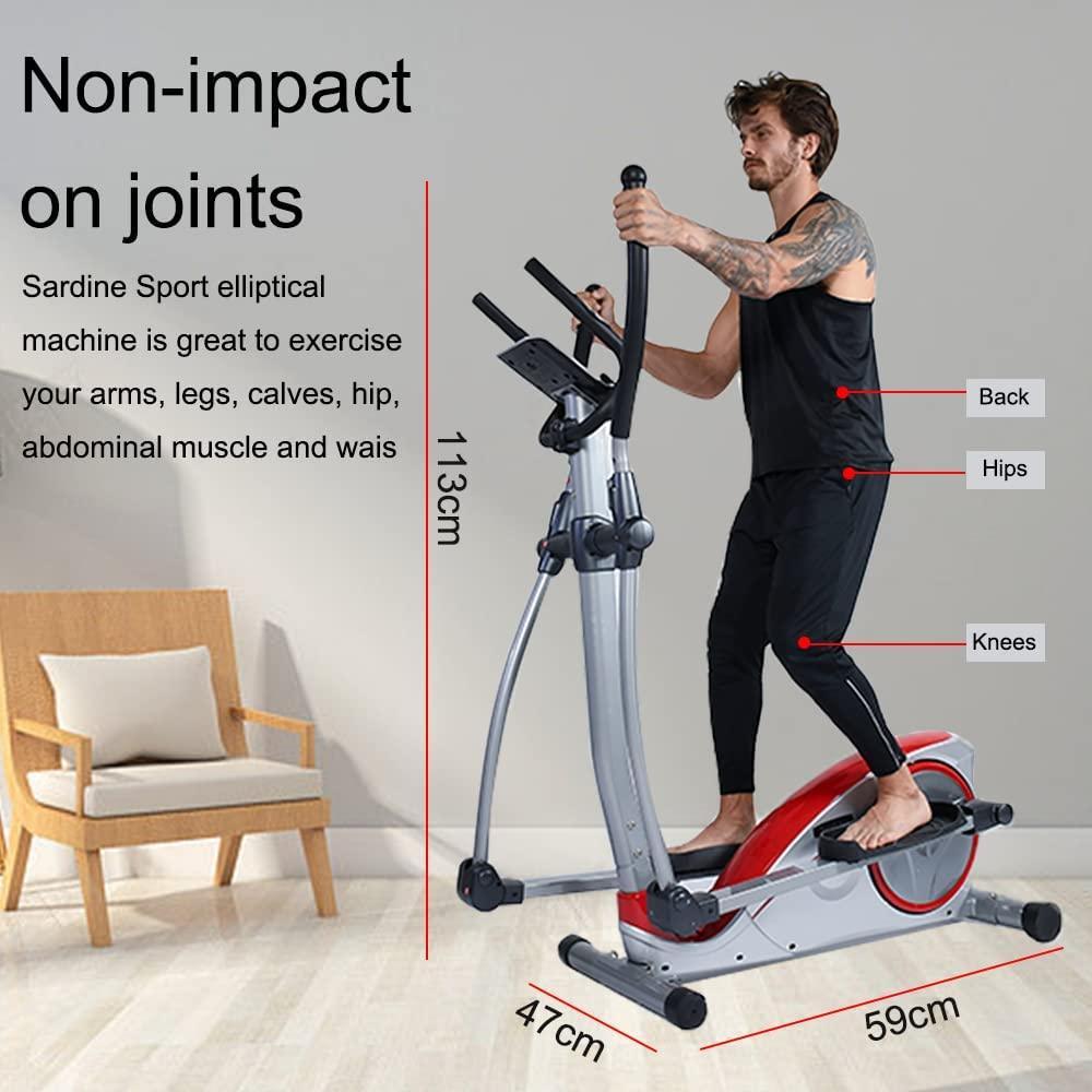 Sardine Sport E60 Elliptical Machine Cross Trainer with 8 Level Resistance, Hyper-Quiet Magnetic System - John Cootes