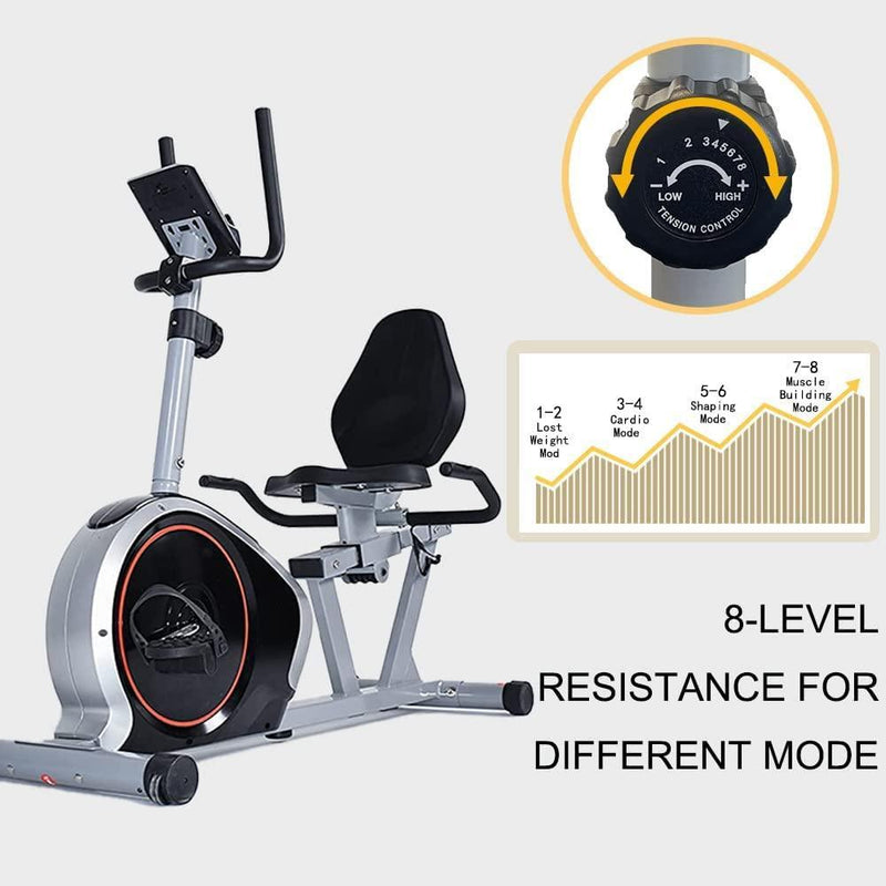 Sardine Sport K16 Recumbent Exercise Bike, Adjustable Magnetic Resistance - John Cootes