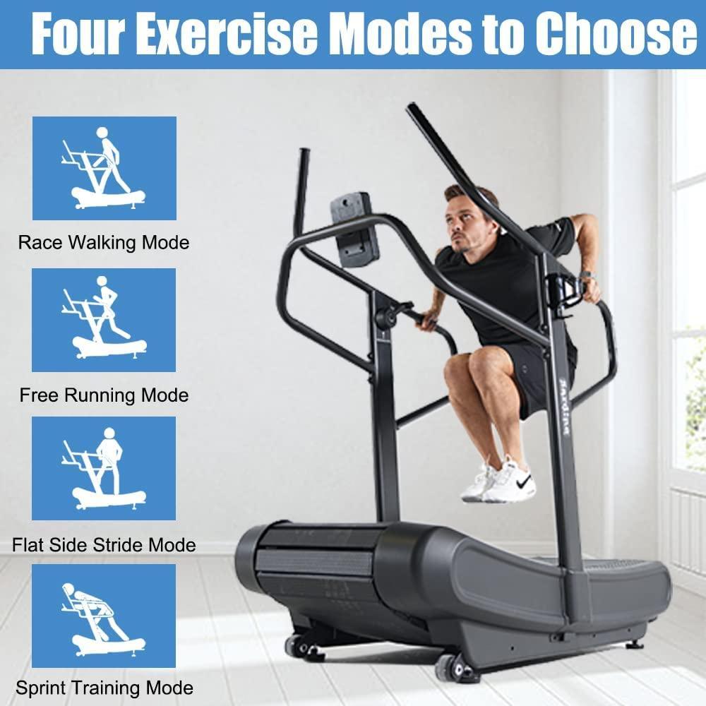 Sardine Sport T63 Manual Curved Treadmill, 2-in-1 Walking & Running Exercise Machine, Max Weight 150kg - John Cootes