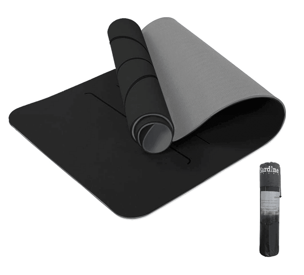 sardine sport tpe yoga mat exercise workout mats fitness mat for home workout home gym extra thick large Black 8mm - John Cootes