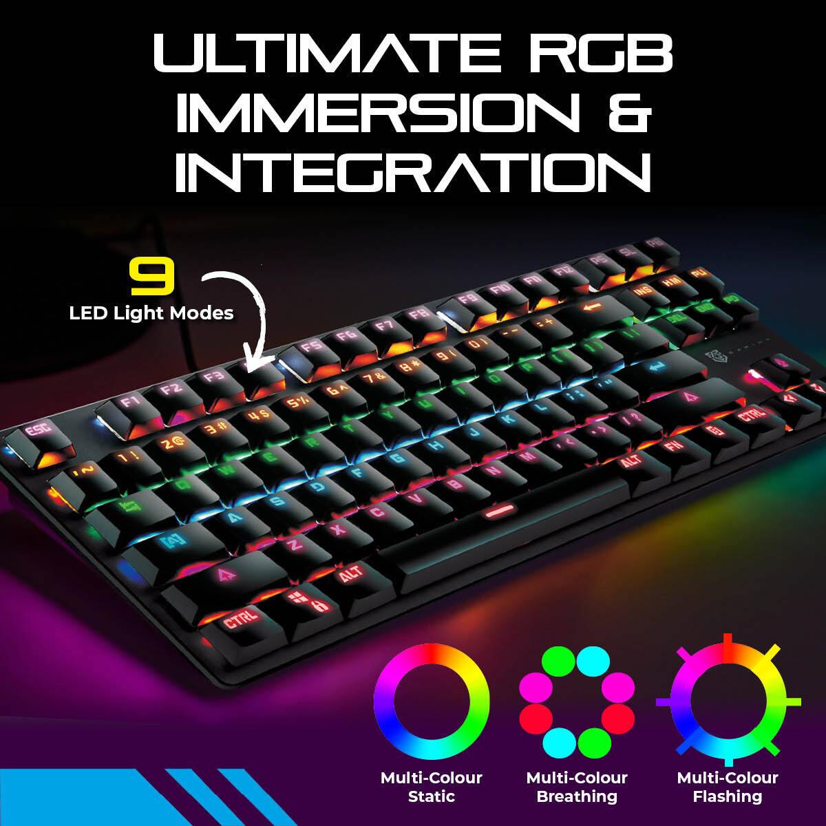 SAS Gaming SG550 RGB Mechanical Keyboard TKL Wired LED Backlit Blue Switch - John Cootes