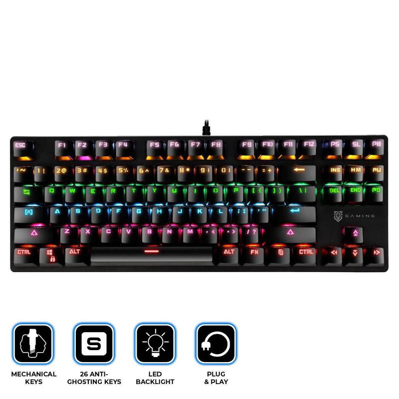 SAS Gaming SG550 RGB Mechanical Keyboard TKL Wired LED Backlit Blue Switch - John Cootes