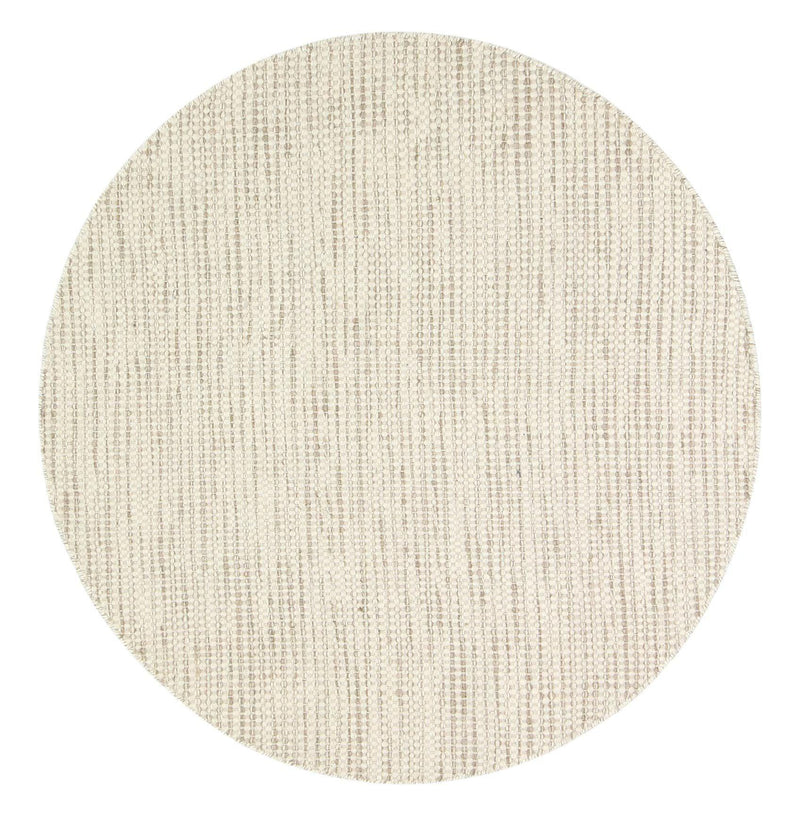 Scandi Beige Brown Reversible Wool Round Rug 200x200 cm Round - John Cootes