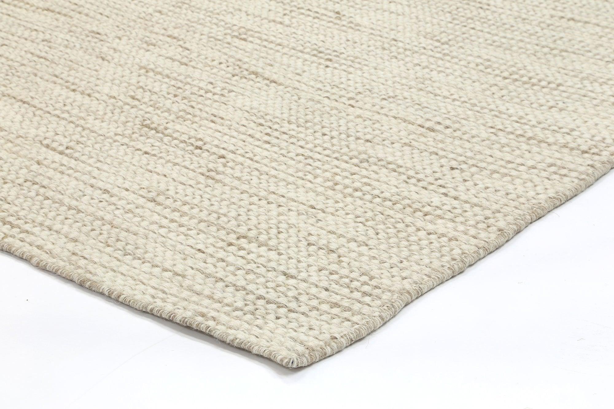 Scandi Beige Brown Reversible Wool Rug 240x330 cm - John Cootes