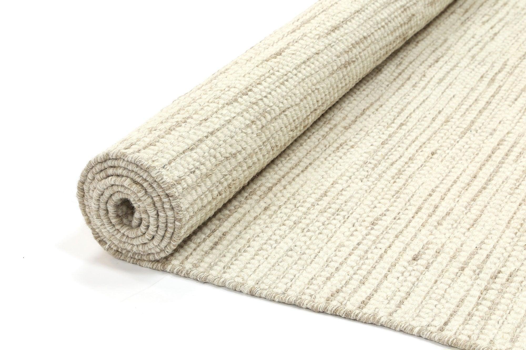 Scandi Beige Brown Reversible Wool Rug 240x330 cm - John Cootes