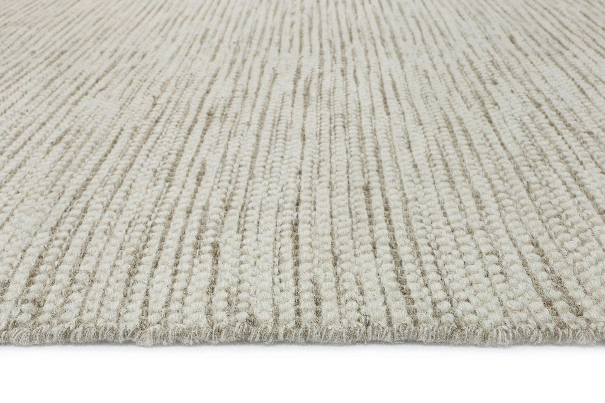 Scandi Beige Brown Reversible Wool Rug 80x300 cm - John Cootes