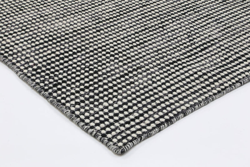 Scandi Charcoal Grey Reversible Wool Rug 240x330 cm - John Cootes