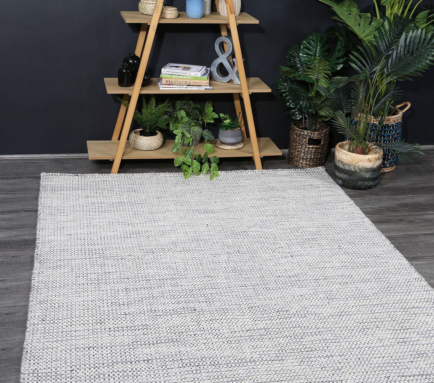 Scandi Grey Reversible Wool Rug 160x230 cm - John Cootes