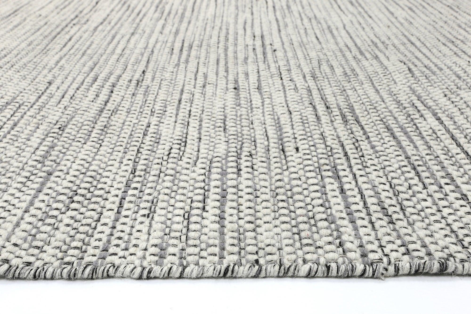 Scandi Grey Reversible Wool Rug 160x230 cm - John Cootes