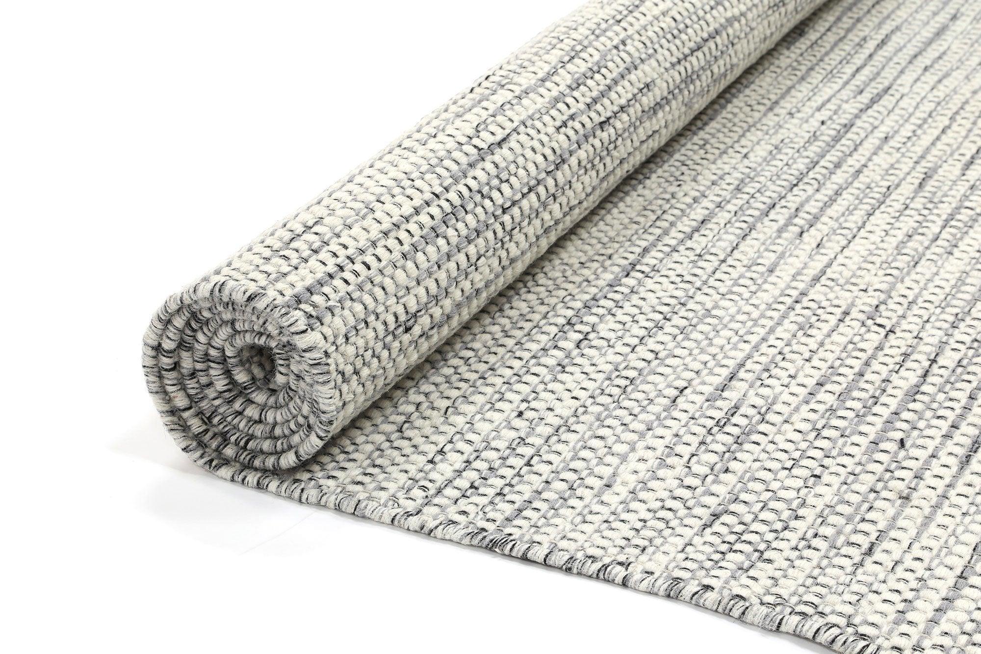 Scandi Grey Reversible Wool Rug 160x230 cm - John Cootes