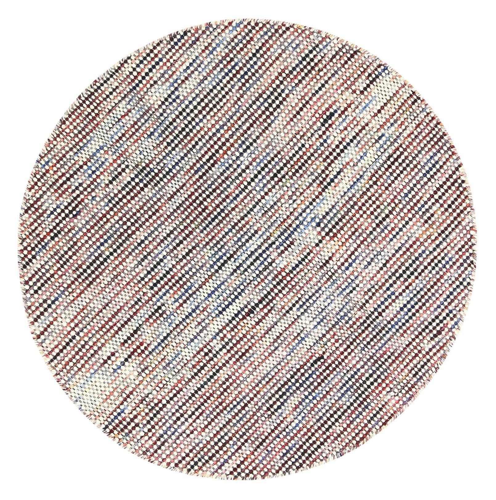 Scandi Multi Reversible Wool Round Rug 200x200 cm Round - John Cootes