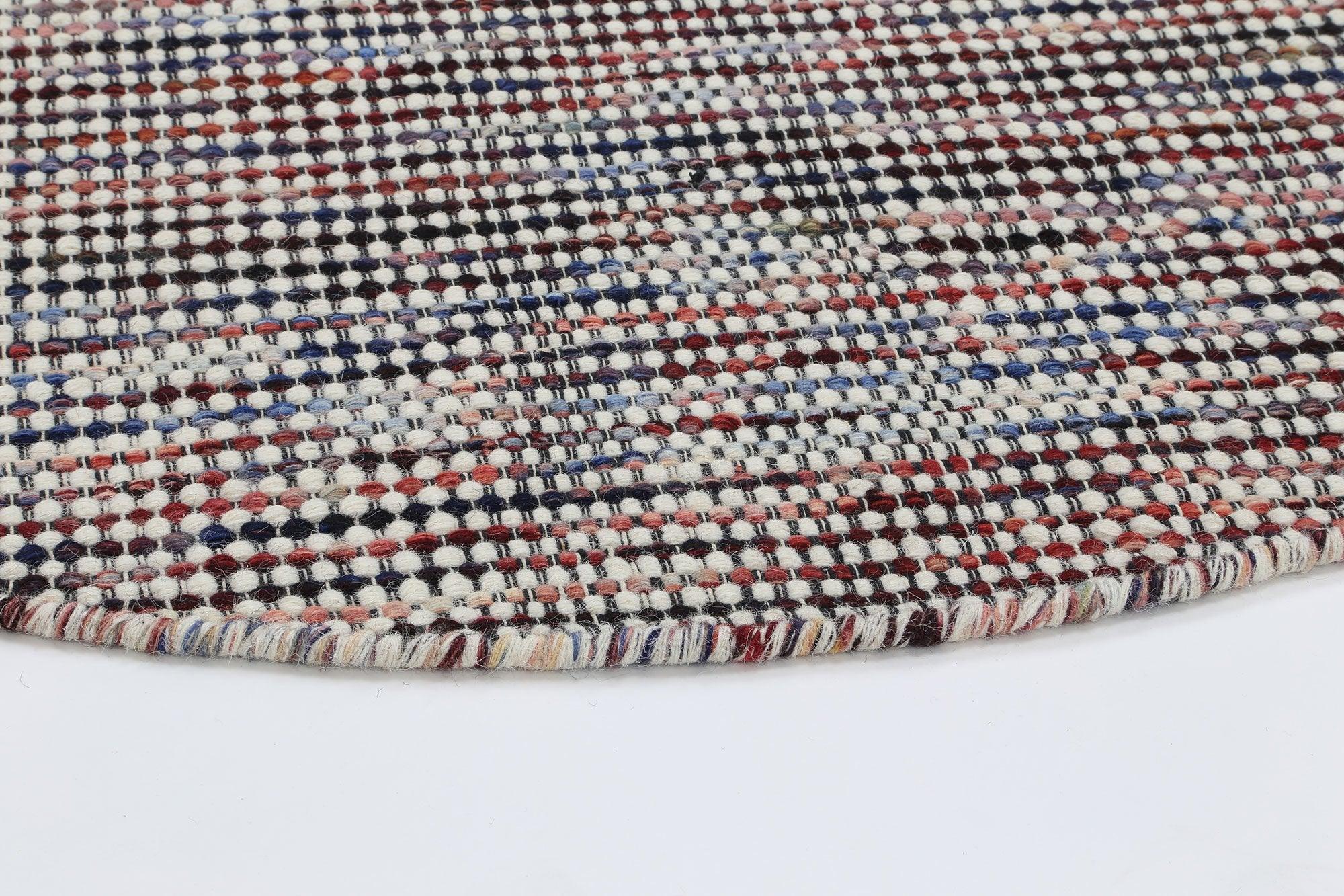 Scandi Multi Reversible Wool Round Rug 200x200 cm Round - John Cootes