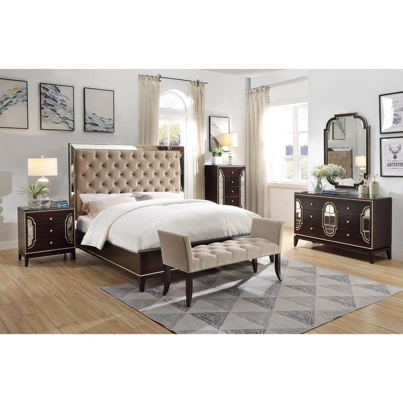 Scarlet 5pc King Bed Frame Bedroom Suite Timber Bedside Dresser Mirror Package - John Cootes