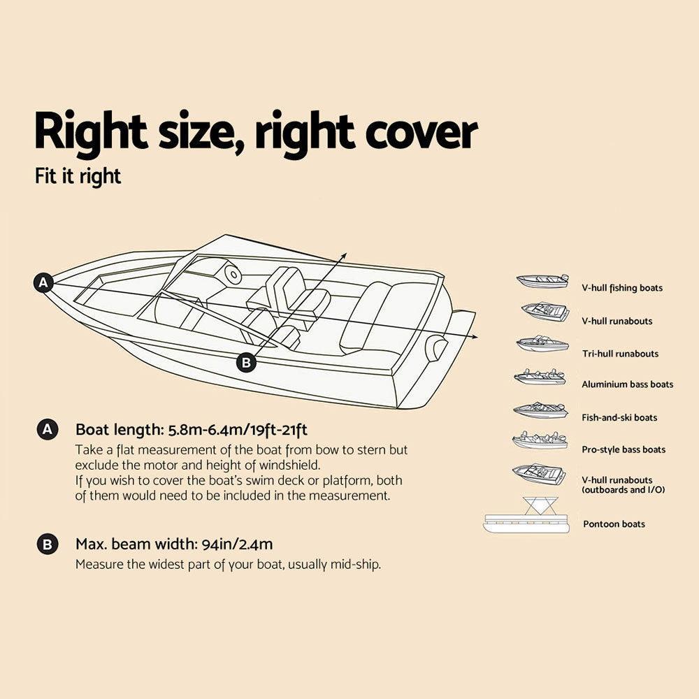 Seamanship 19 - 21ft Waterproof Boat Cover - John Cootes