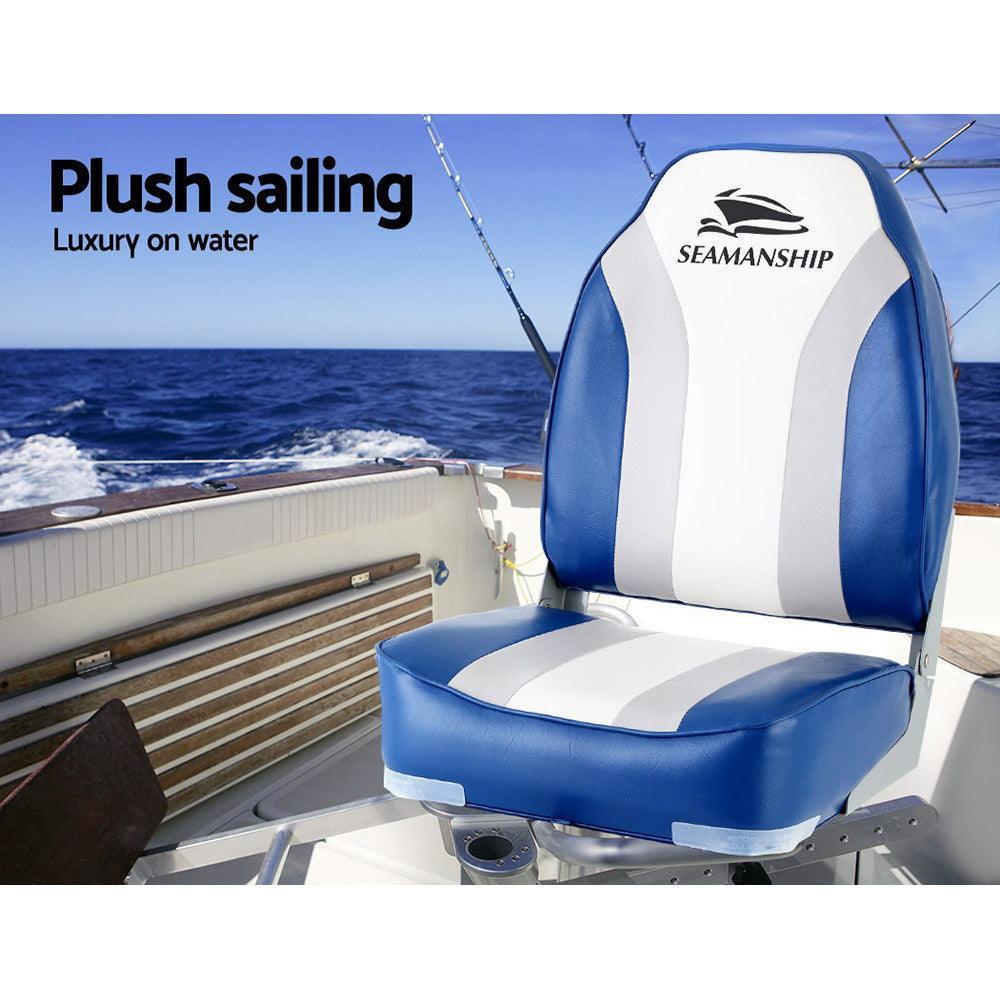 Seamanship 2X Folding Boat Seats Seat Marine Seating Set All Weather Swivels - John Cootes