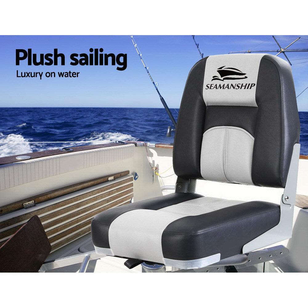 Seamanship 2X Folding Boat Seats Seat Marine Seating Set Swivels All Weather - John Cootes