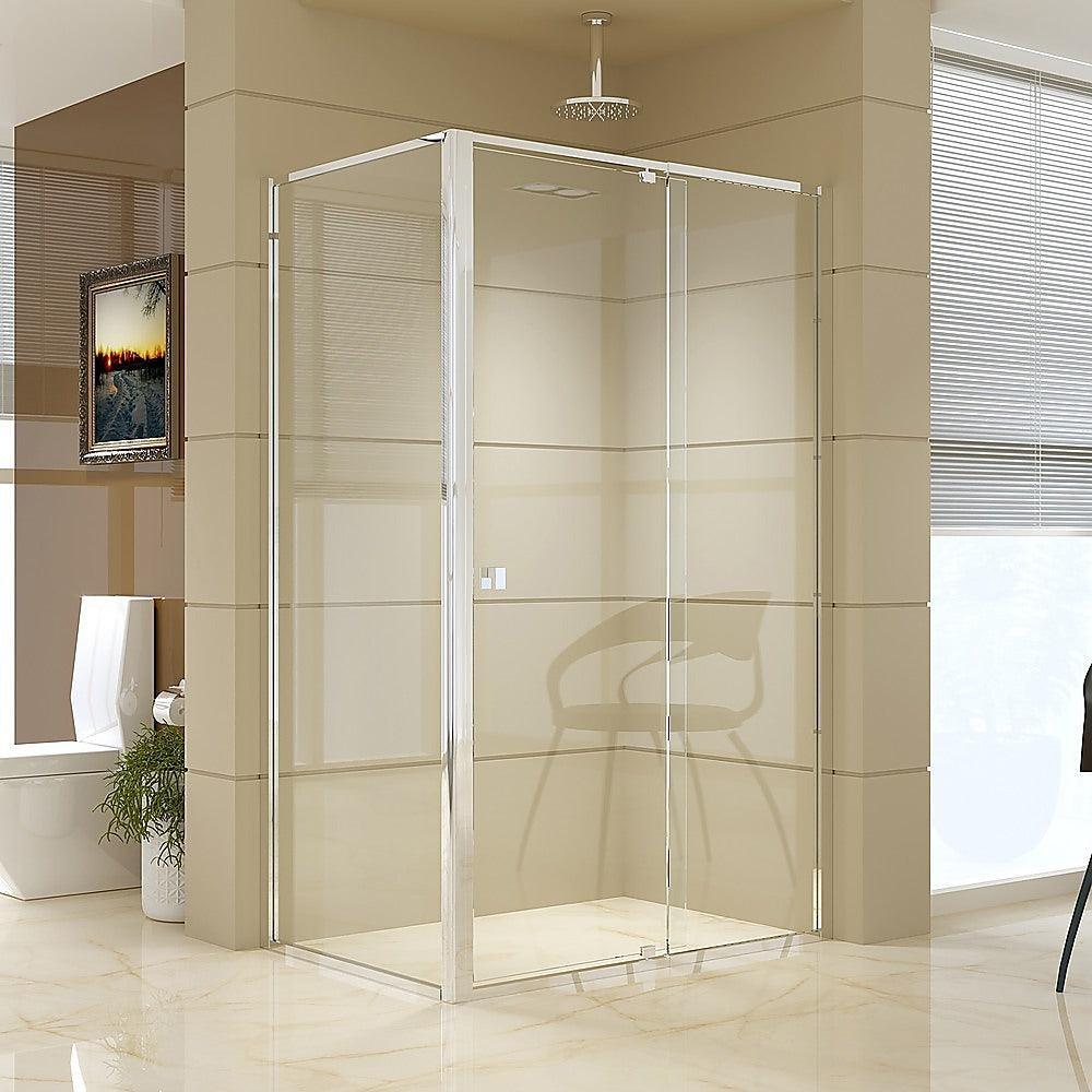 Semi Frameless Shower Screen (114~122)x 195cm & (77~80)x 195cm Side AS/NZS Glass - John Cootes