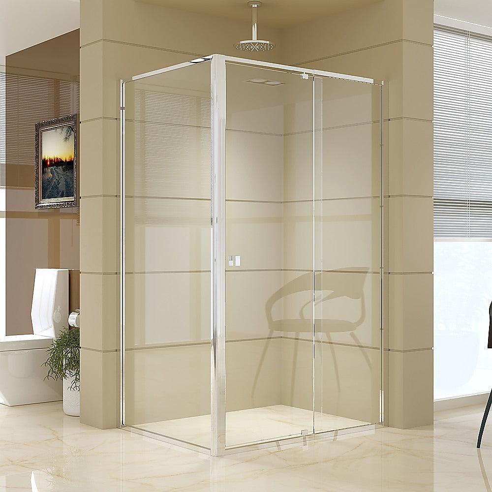 Semi Frameless Shower Screen (114~122)x 195cm & (89~92)x 195cm Side AS/NZS Glass - John Cootes