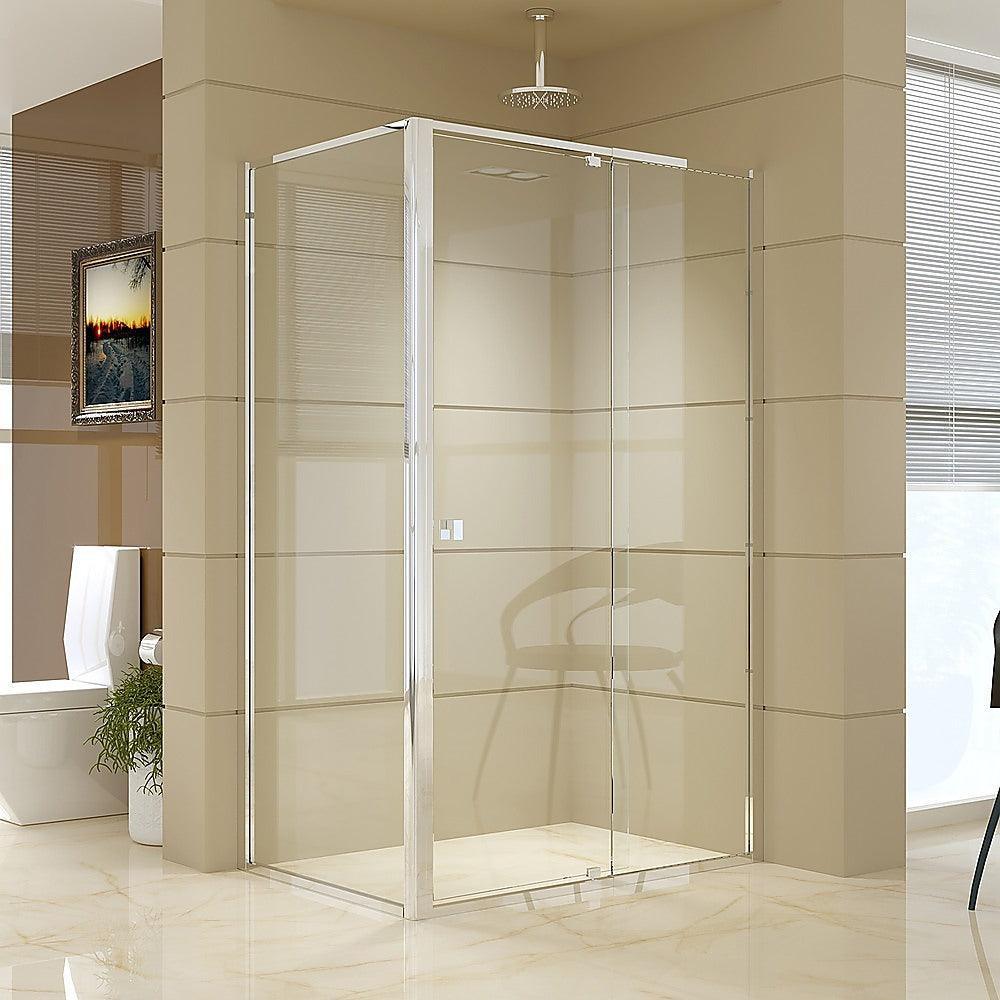 Semi Frameless Shower Screen (114~122)x 195cm & (98~101)x195cm Side AS/NZS Glass - John Cootes