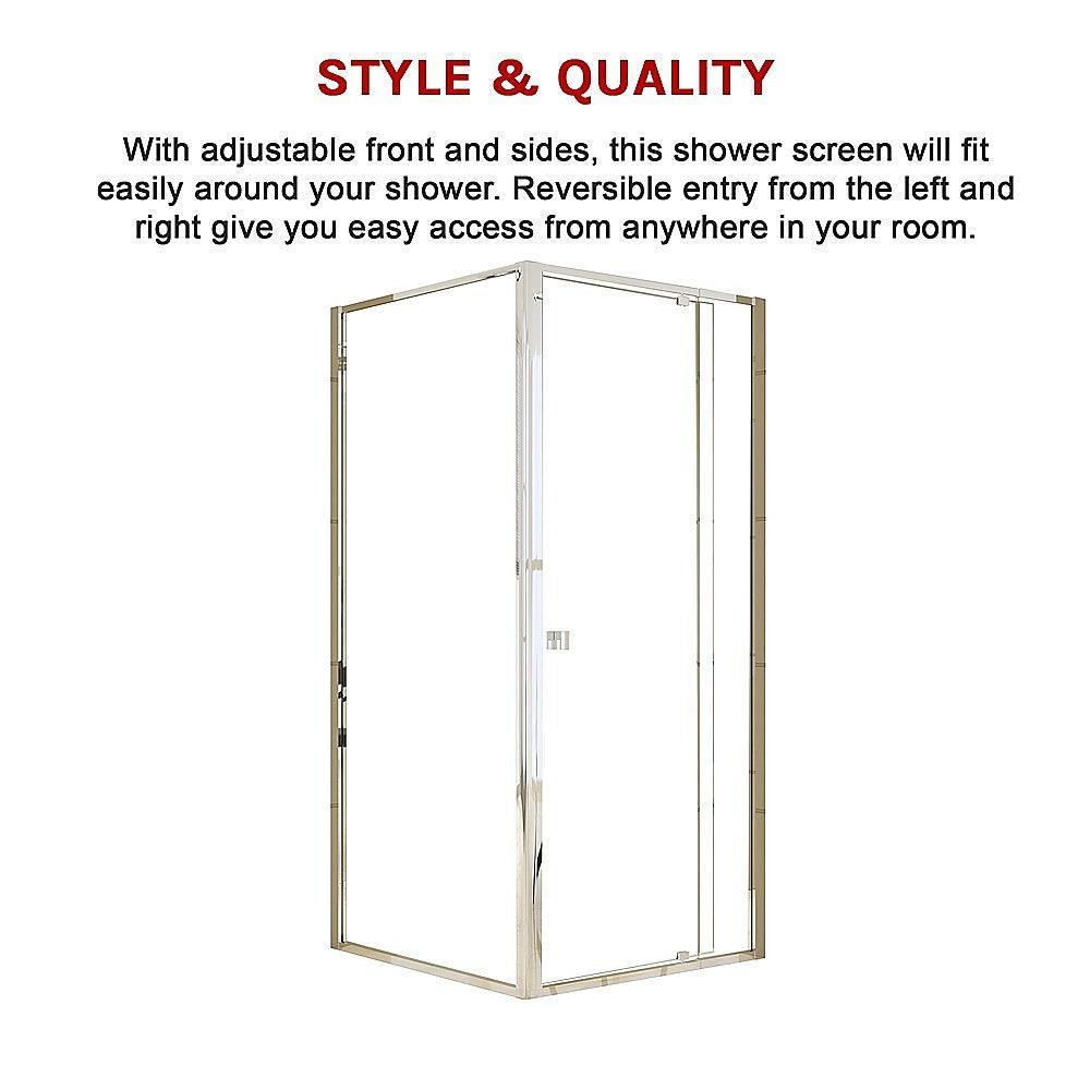 Semi Frameless Shower Screen (82~90)x 195cm & (77~80)x 195cm Side AS/NZS Glass - John Cootes