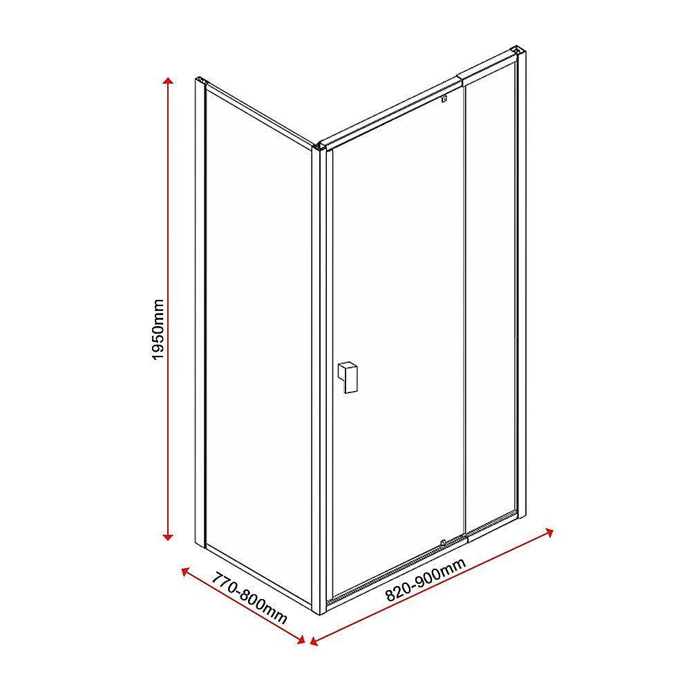 Semi Frameless Shower Screen (82~90)x 195cm & (77~80)x 195cm Side AS/NZS Glass - John Cootes