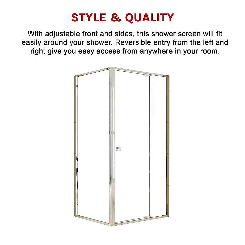 Semi Frameless Shower Screen (98~106)x 195cm & (77~80)x 195cm Side AS/NZS Glass - John Cootes