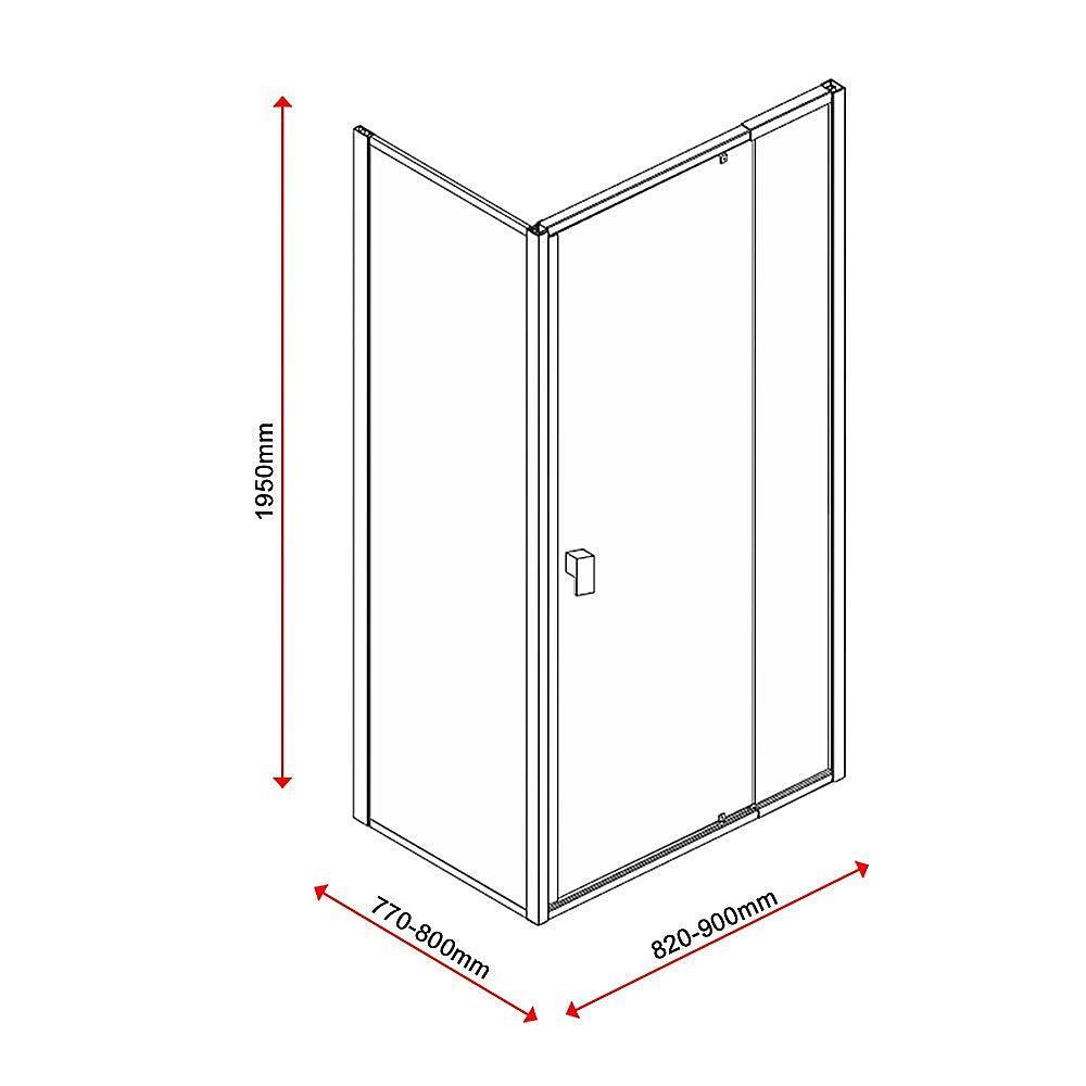 Semi Frameless Shower Screen (98~106)x 195cm & (77~80)x 195cm Side AS/NZS Glass - John Cootes