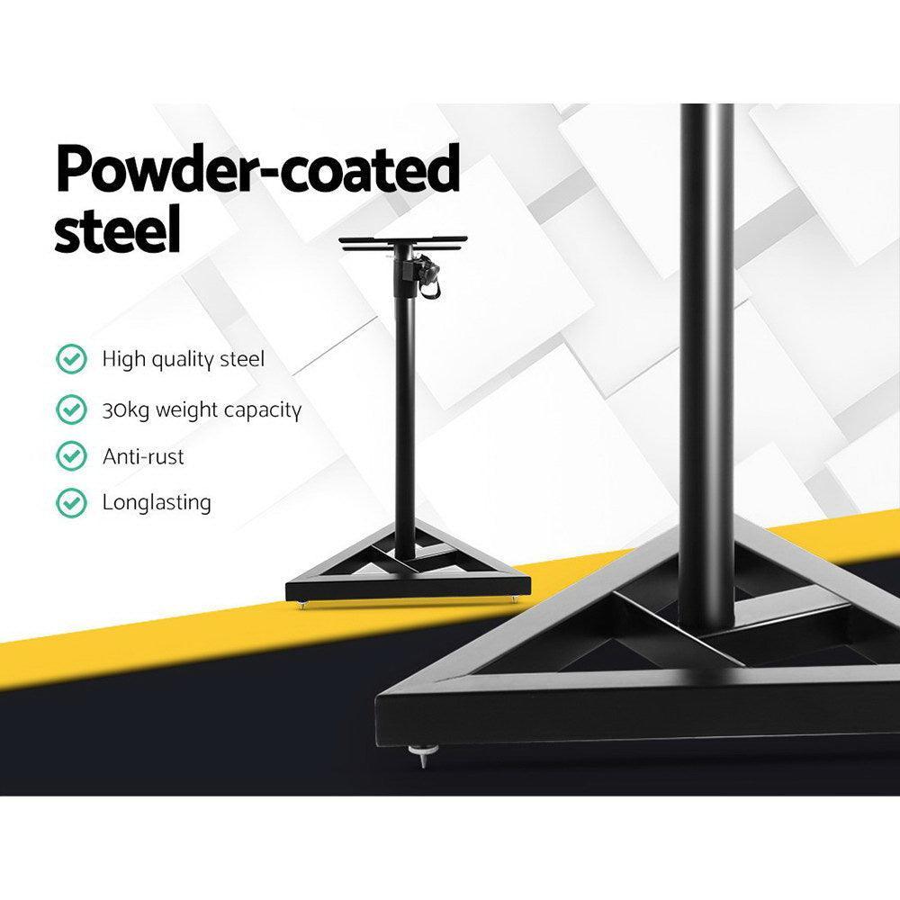 Set of 2 120CM Surround Sound Speaker Stand - Black - John Cootes