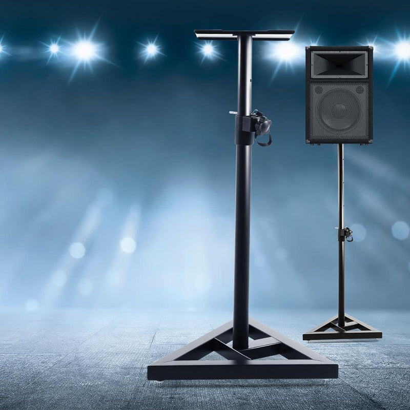 Set of 2 120CM Surround Sound Speaker Stand - Black - John Cootes