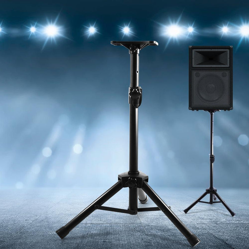Set of 2 Adjustable 120CM Speaker Stand - Black - John Cootes