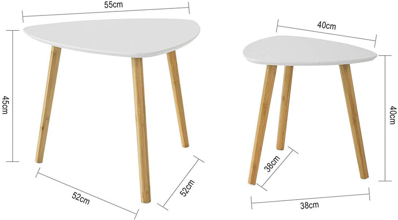 Set of 2 White Side Nesting Tables - John Cootes