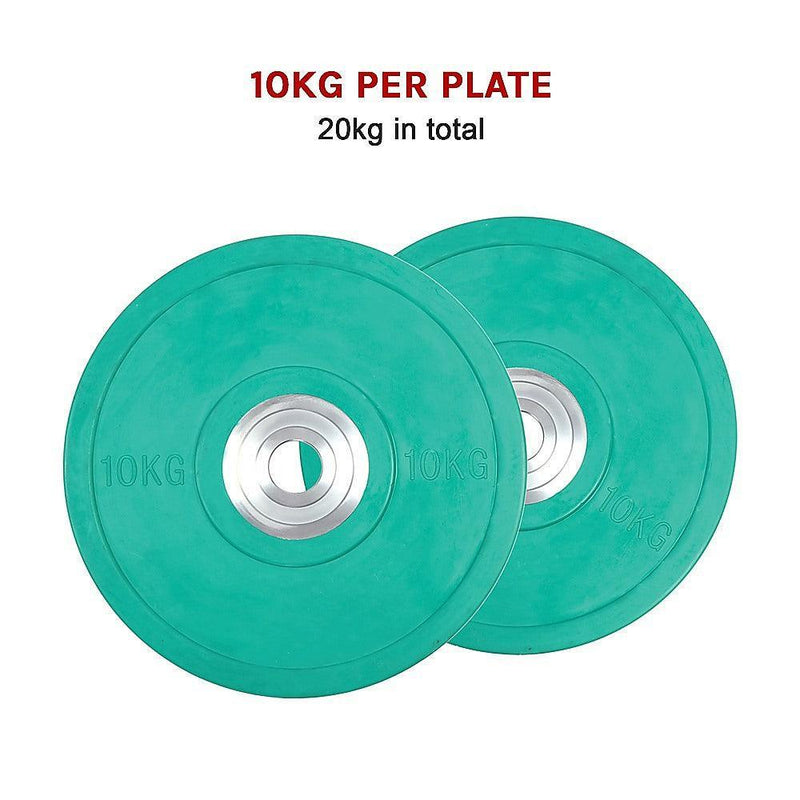 Set of 2 x 10KG PRO Olympic Rubber Bumper Weight Plate - John Cootes