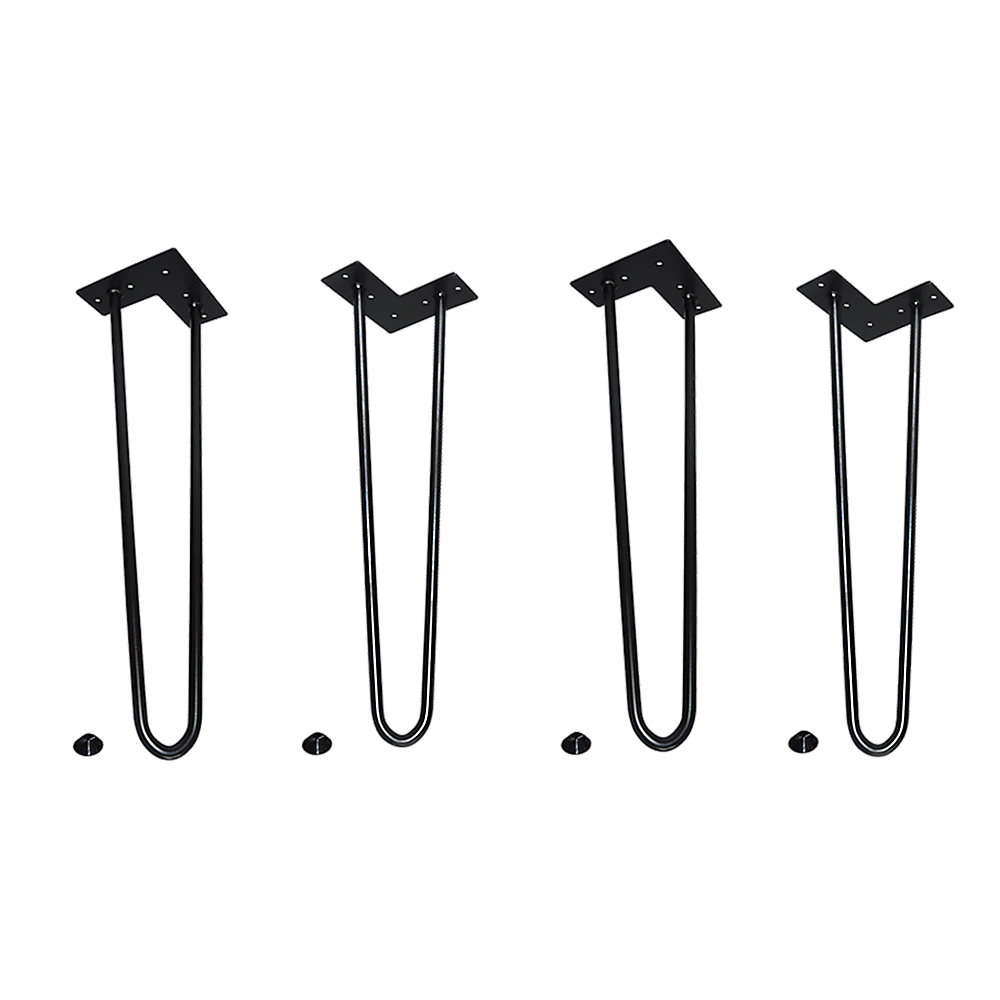 Set of 4 Industrial Retro Hairpin Table Legs 12mm Steel Bench Desk 45cm Leg - John Cootes