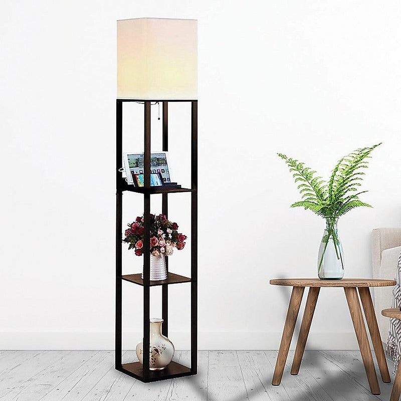Shelf Floor Lamp - Shade Diffused Light Source with Open-Box Shelves - John Cootes