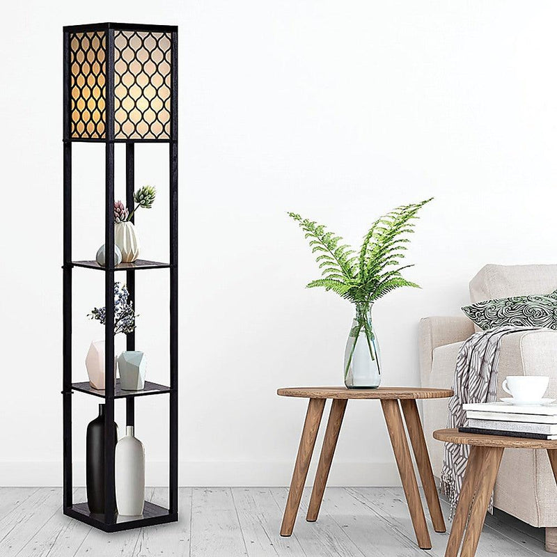 Shelf Floor Lamp - Shade Diffused Light Source with Open-Box Shelves - John Cootes