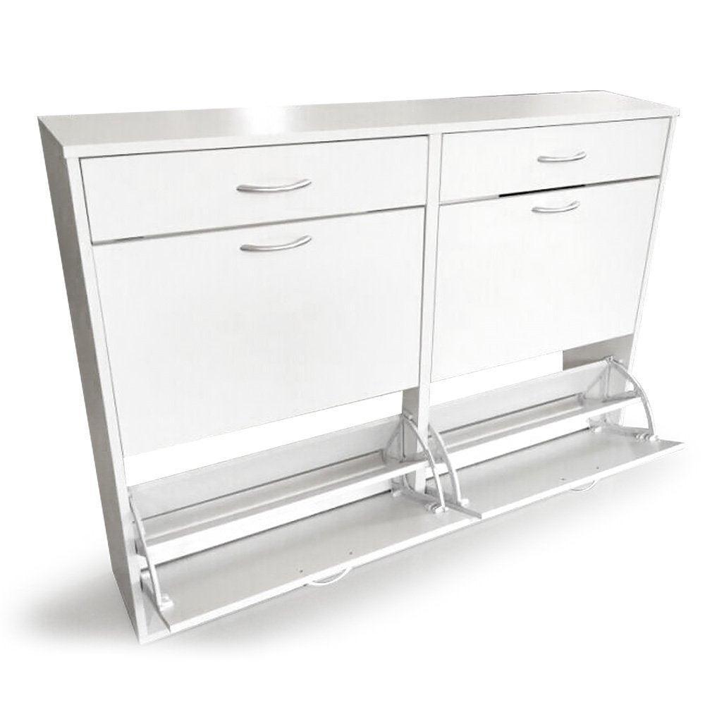 Shoe Cabinet Organizer Storage Rack 1200 x 240 x 920 - White - John Cootes