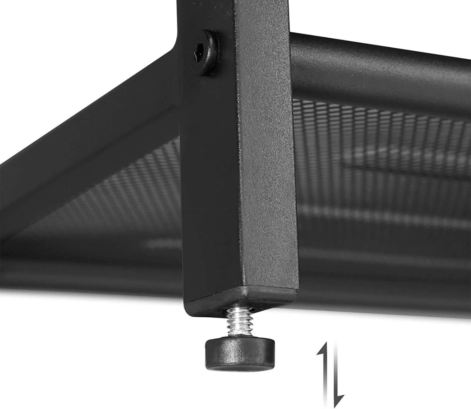 Shoe Rack with 2 Mesh Shelves, Rustic Brown and Black - John Cootes