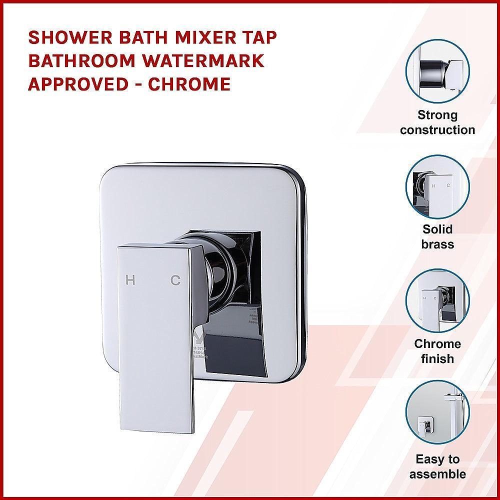 Shower Bath Mixer Tap Bathroom WATERMARK Approved - Chrome - John Cootes