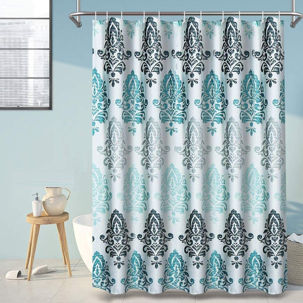 Shower Curtain with 12 Hooks Set Bathroom 180 x 180 cm (Modern) - John Cootes